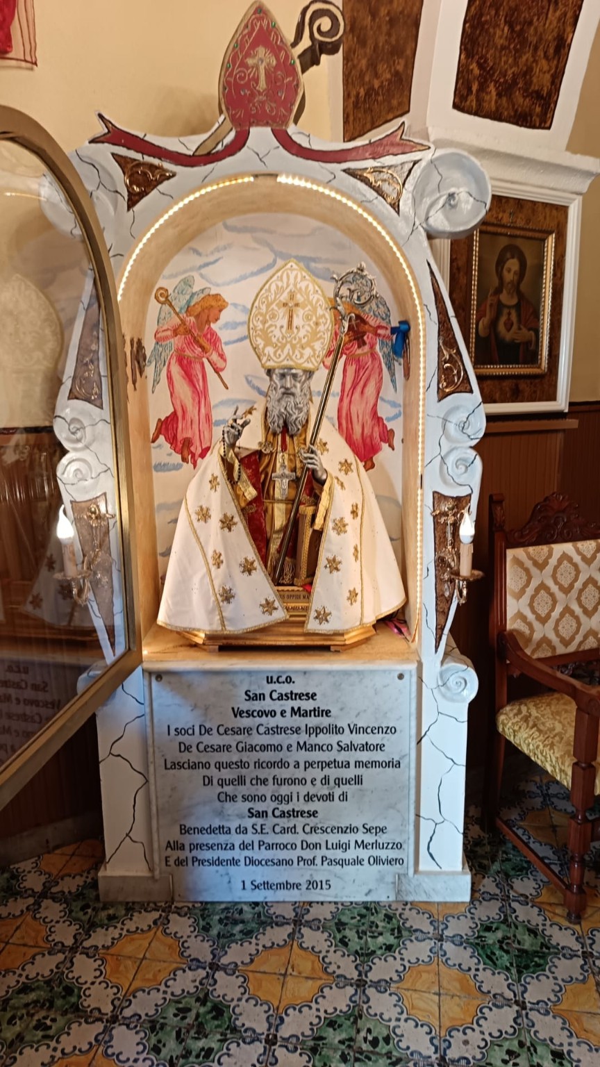 Statua di San Castrese custodita nella sede